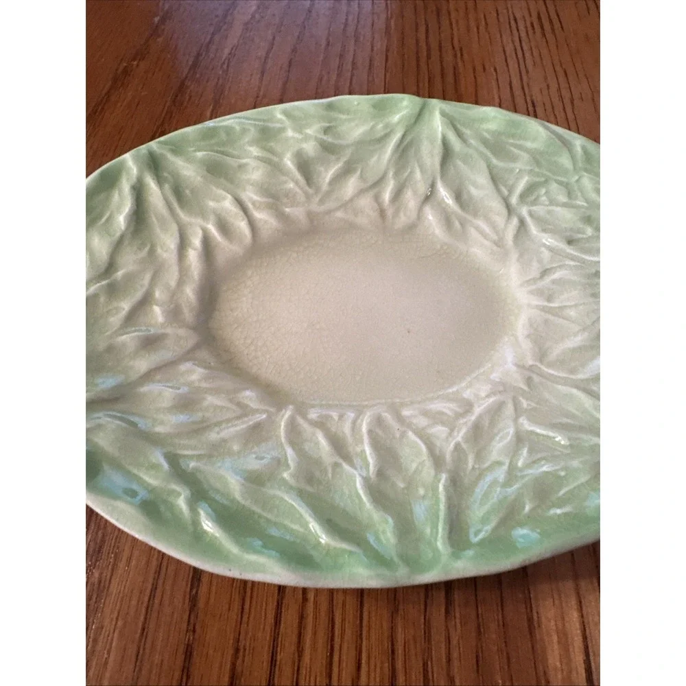 Shorter & Son Staffordshire‎ England Hand Painted Oblong Dish Cabbage Leaf